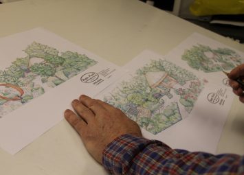 Garden Design Planning, sketches and illustrations prior to landscape work commencing