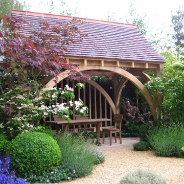 Oak Summerhouse Construction and Supply. Tiled roof, treated oak. Spend more time outdoors